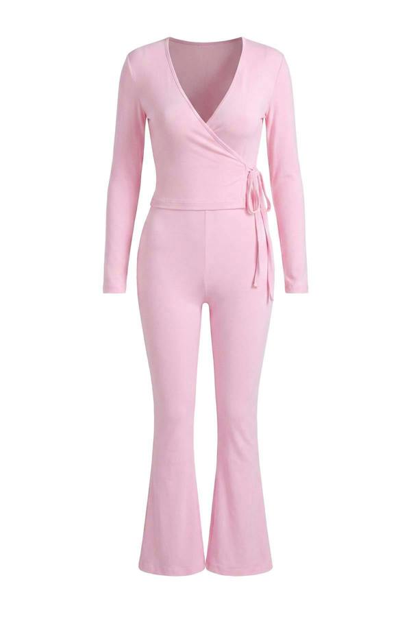 Wrap Front Long Sleeve Pyjama Set