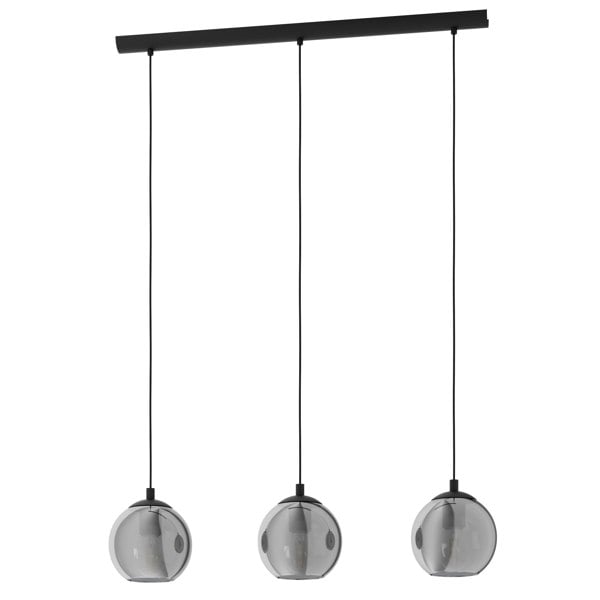 EGLO Ariscani Smoked Black Glass 3-Light Pendant