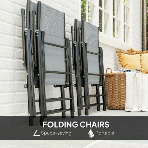 Wyld Haus Mattilo 4 Seater Light Grey Mesh and Black Steel Frame Dining Set