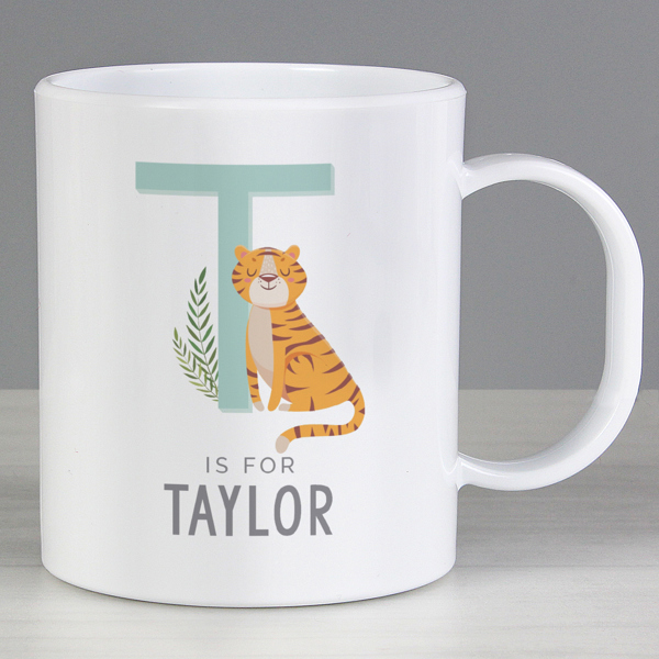 Personalised Memento Company Personalised Animal Alphabet Plastic Mug