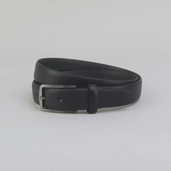 Sophos Tickencote 29mm Saffiano Print Formal Leather Belt - Black