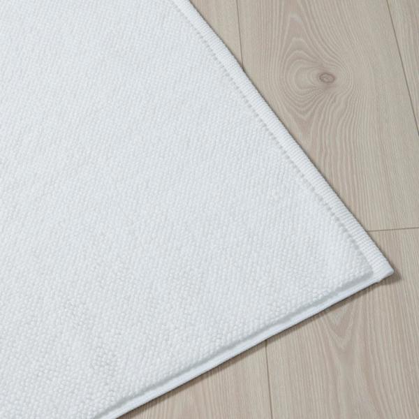 Soak&Sleep White Textured Cotton Bath Mat