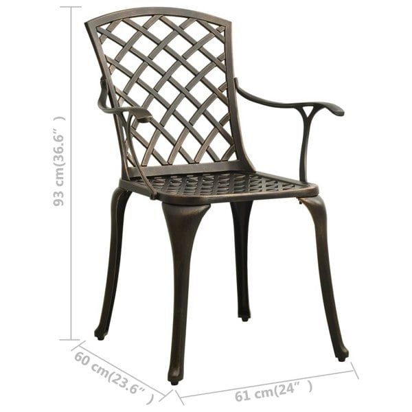 Berkfield Garden Chairs 4 pcs Cast Aluminium Bronze