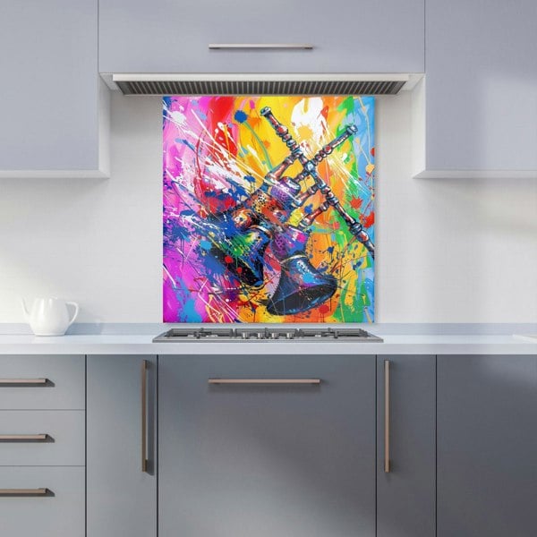 Warren Reed - Designer Vibrant Scottish Bagpipes Burst Kitchen Splashback