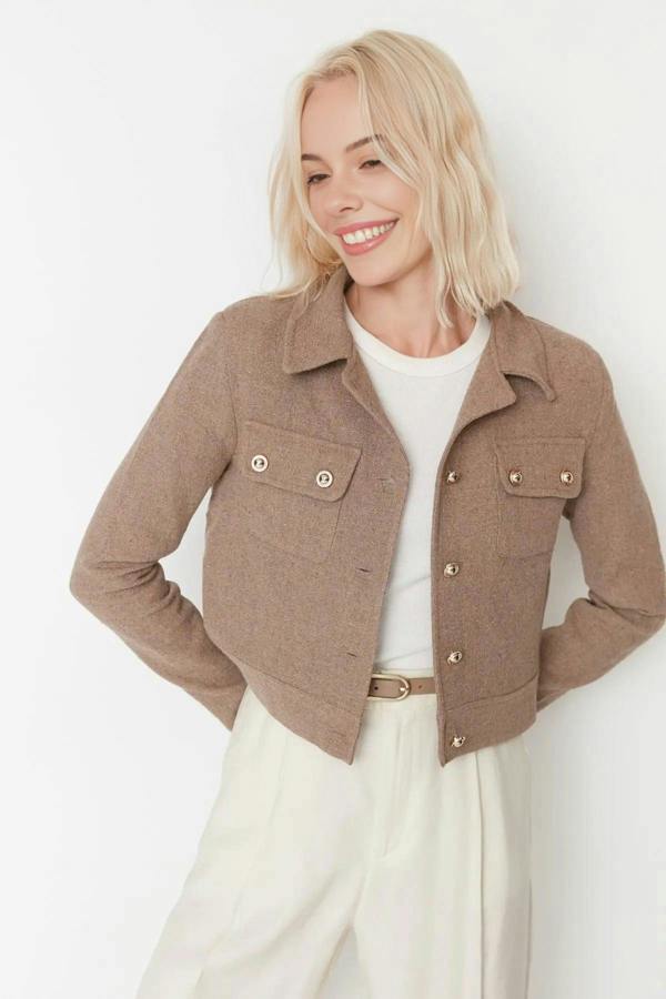 WOVCOR Crop Fitted Woven Jacket