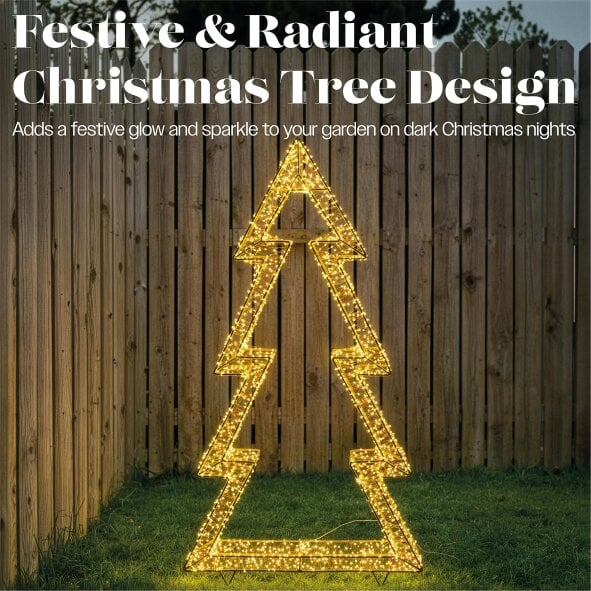 Scotts of Stow Xmas Haus Gold Metal Tree 4800 Micro LED Lights Outdoor Decoration 

with Timer