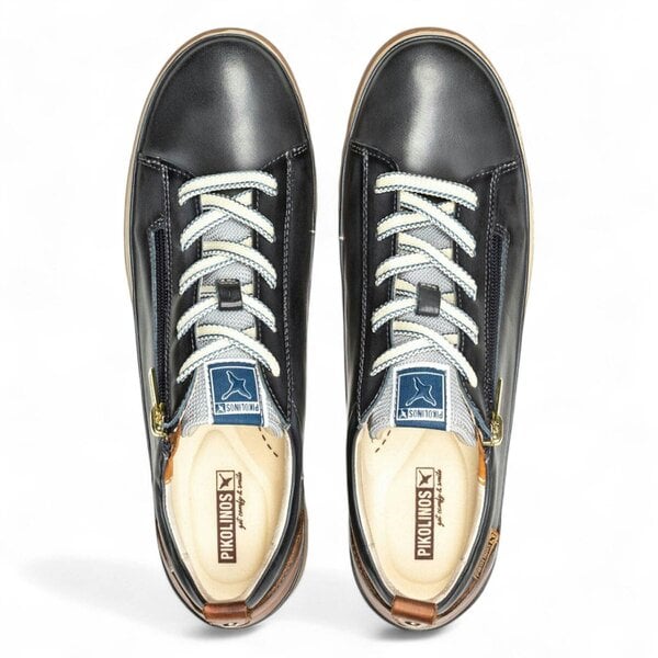 Pikolinos Women’s Ocean Blue Leather Laces & Zipper Trainers - Vigo