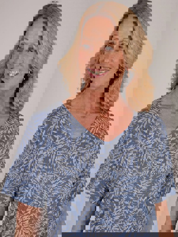 TIGI-Wear Chambray Ivory Fern Print Night Dress