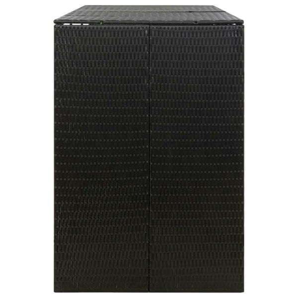 Berkfield Triple Wheelie Bin Shed Black 207x80x117 cm Poly Rattan