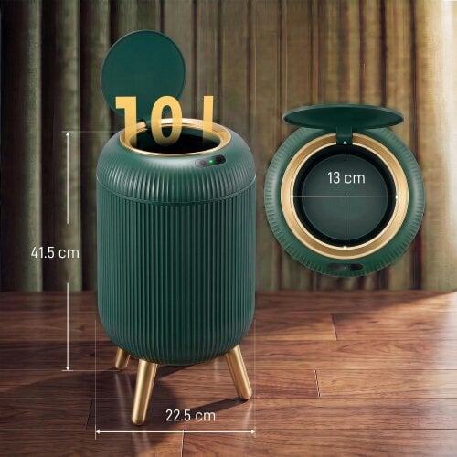 HOMCOM 10L Sensor Bin w/ Soft-Close Lid, Automatic Kitchen Bin