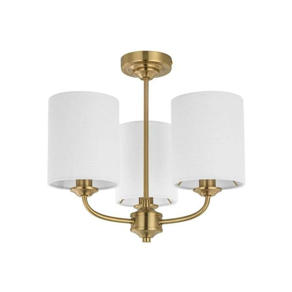 COSYLYTE Winston 3 Light Faux Linen Drum Shade Ceiling Light