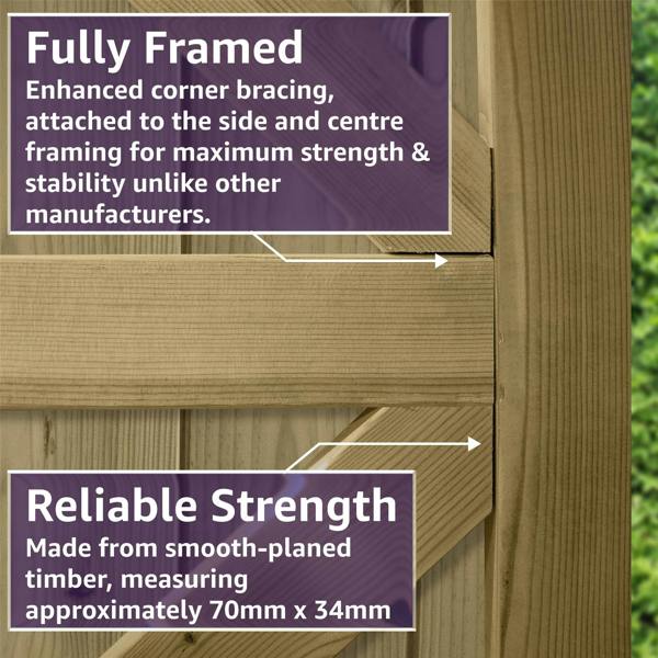 gate tongue & groove fully framed flat top [h.1800 x w.900] 10