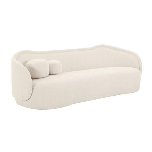 Furniture Edit Circe Cream Textured Velvet Sofa