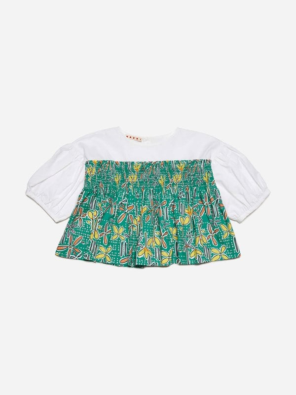 MARNI KIDS MARNI Grils Carioca Print Shirt in Green