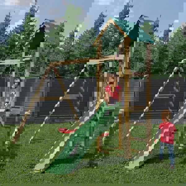 Lucas Climbing Frame with Tower Swings and Slide - Best Shed