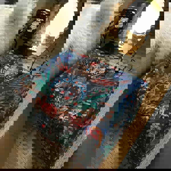 Handcrafted square deep buttoned floor footstool UK
