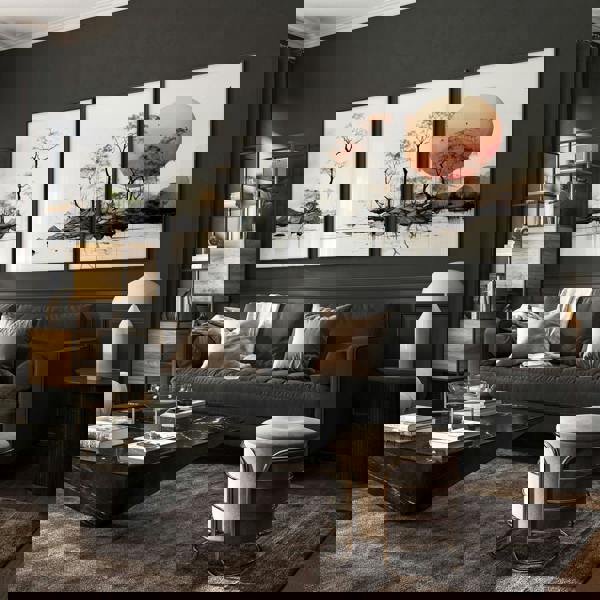 Living Room Wall Decor | Set of 3 Asian Inspired Wall art Prints