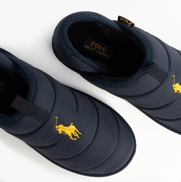 Polo Ralph Lauren EVERETT Mens Full Slippers Navy/Gold