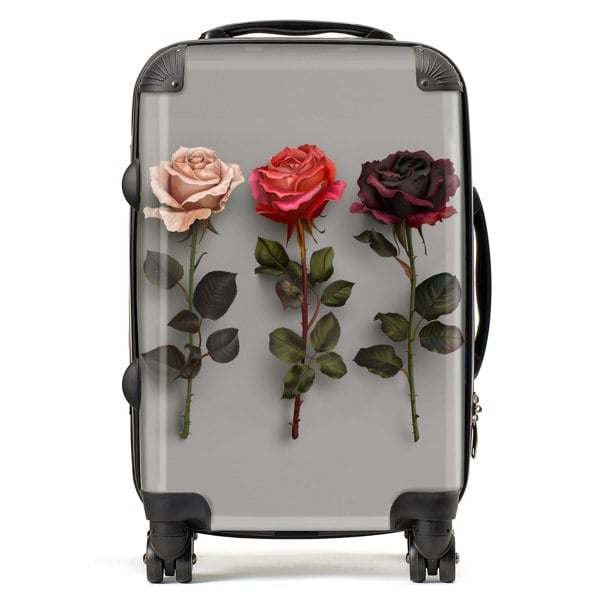 Warren Reed 3 Red And Pink Roses Suitcase