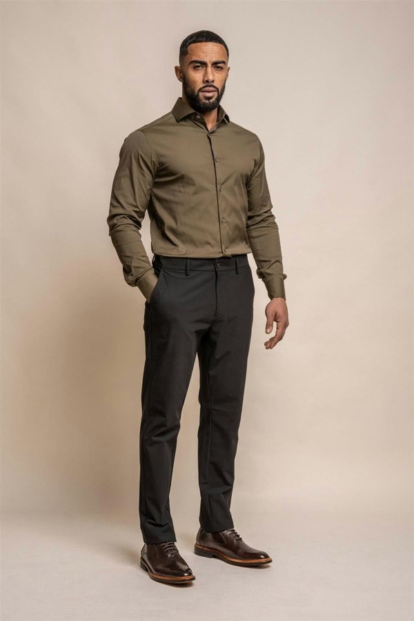 Monaco olive shirt front