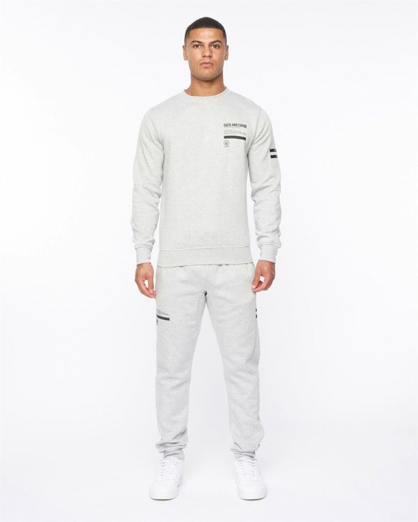 Duck and Cover Jennerkins Crew Sweat Grey Marl