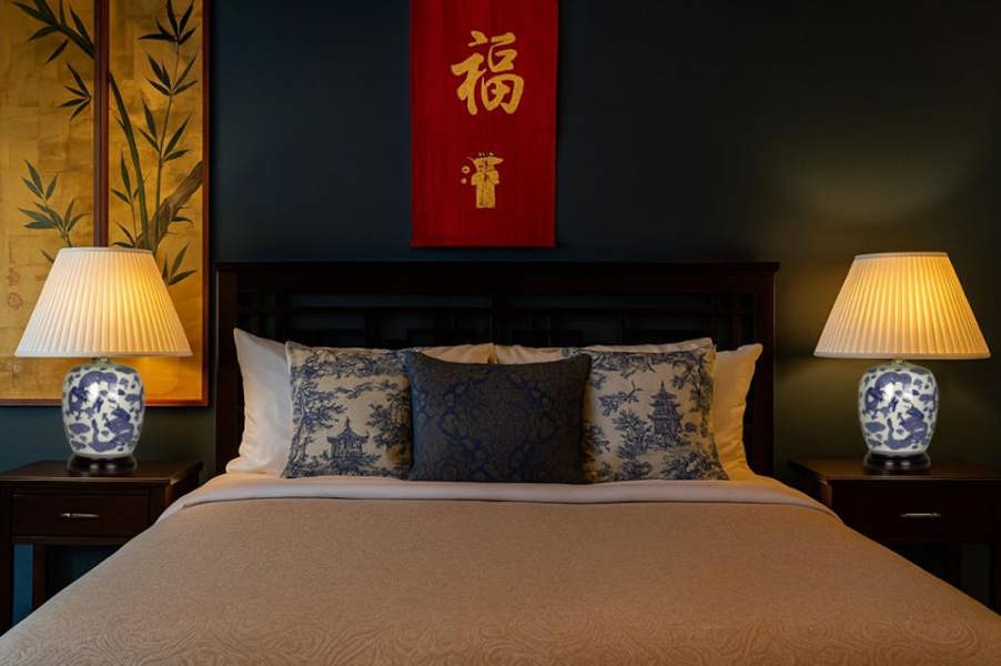 Downton Interiors Blue Dragon Oriental Chinese Ceramic Porcelain Table Lamp