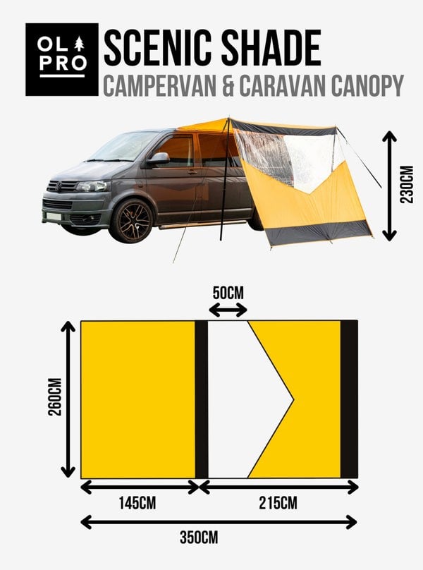 Scenic Shade Campervan Canopy with PVC Window OLPRO