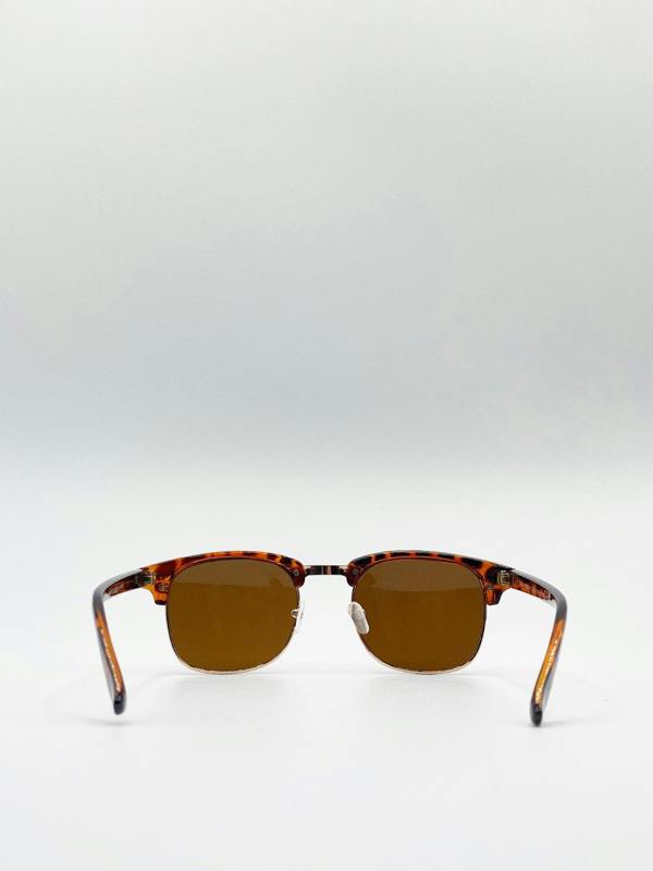 Half Frame Wayfarer Style Sunglasses - svnx