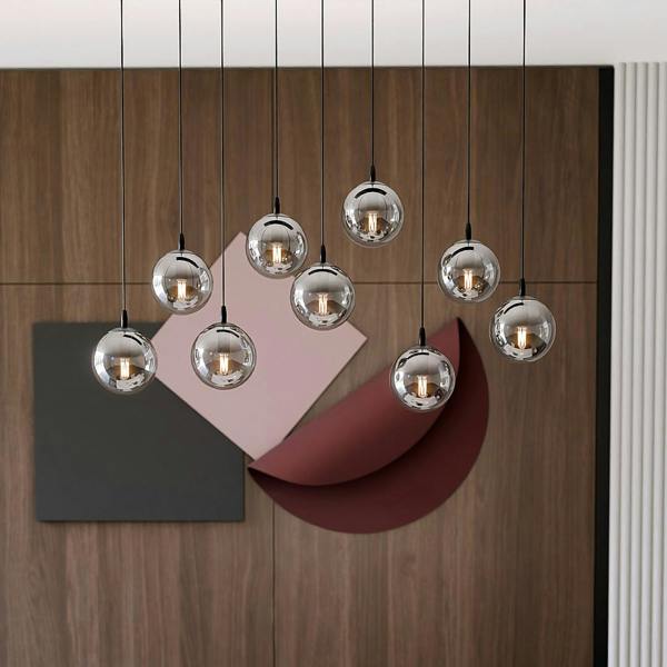 Emibig COSMO Pendant lamp  9 x E14 Black with Graphite Shade