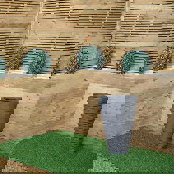 Samuel Alexander 33cm x 48cm Large Plastic Trojan Garden Plant Pot in Dark Grey