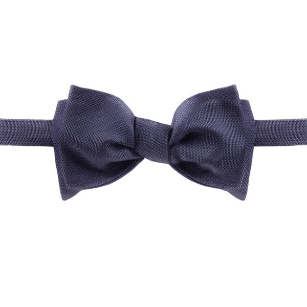 Alexander McQueen periwinkle blue woven silk bow tie