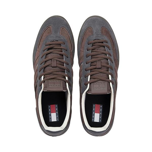 Tommy Jeans Mens Greenwich Stripe Suede Trainers - Washed Black - 