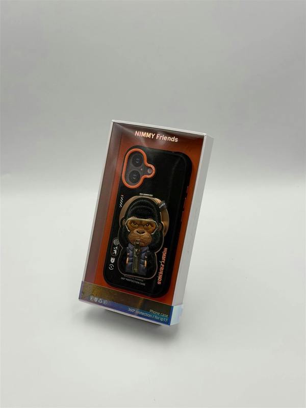 Nimmy Friends Nimmy Cool & Cute 2.0 Gorilla Case with MagSafe Stand for iPhone 17 6.3" Black Orange - N-YJKM-CXZJZH-IP17-016