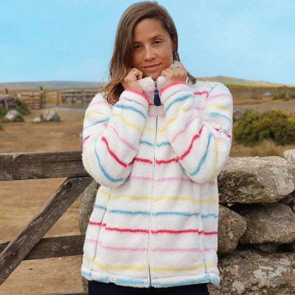 Lazy Jacks LJ157S - Striped Full Zip Snug - Winter Brights