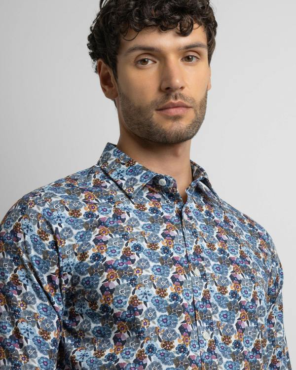 Steel & Jelly Limited Edition Blue Multi Floral Slim Fit Shirt