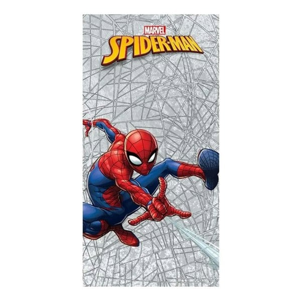 Spider-Man Spider Web Cotton Beach Towel - Grey/Red/Blue