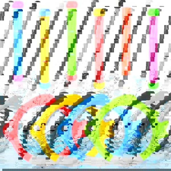 Intex 3 in 1 Intex Underwater Dive Aquatic Balls, Play Sticks and Fish Rings