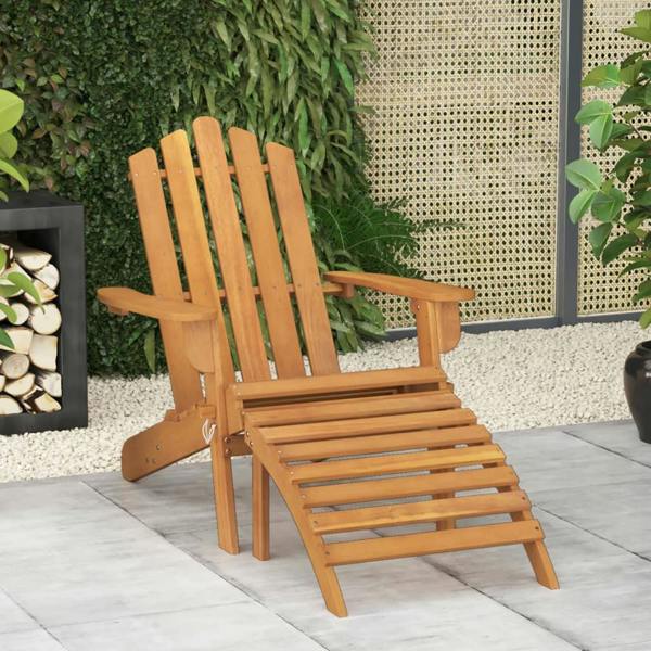 Berkfield Home Berkfield Garden Adirondack Chair with Footrest Solid Acacia Wood