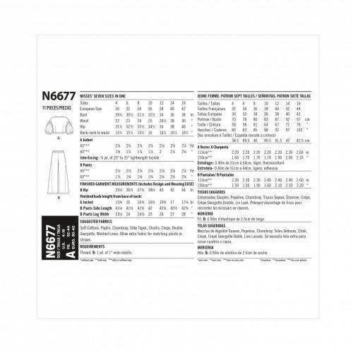 New Look Sewing Pattern 6677, Tops, Trousers for Women, A (4-6-8-10-12-14-16) - Intermediate