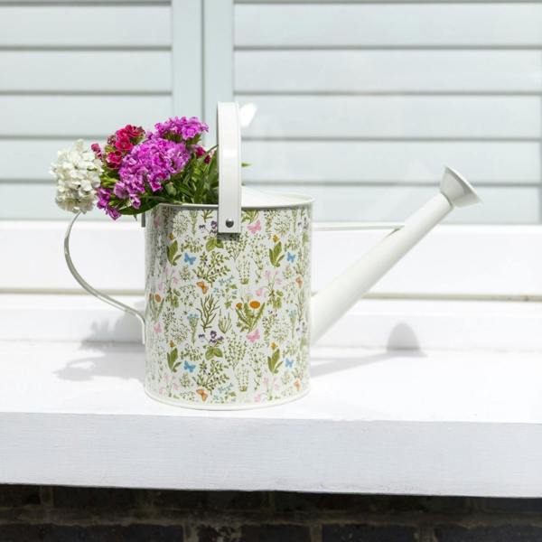 The British Gardening Company 5L Sketchy Floral Outdoor Metal Watering Can