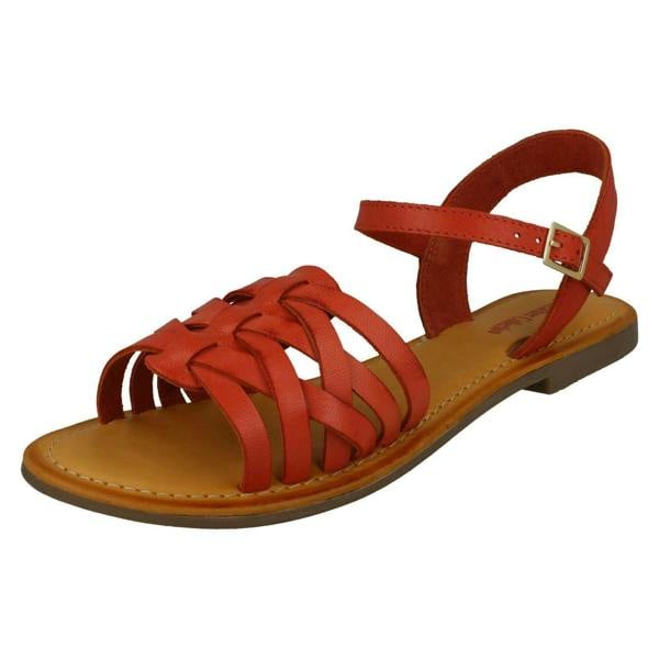 Leather Collection Ladies Leather Collection Flat Strappy Sandals F00200