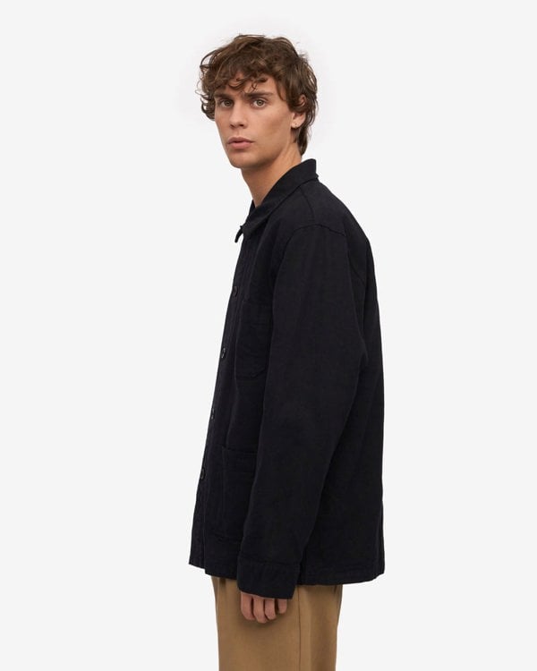 Colorful Standard Mens Organic Workwear Jacket - Deep Black