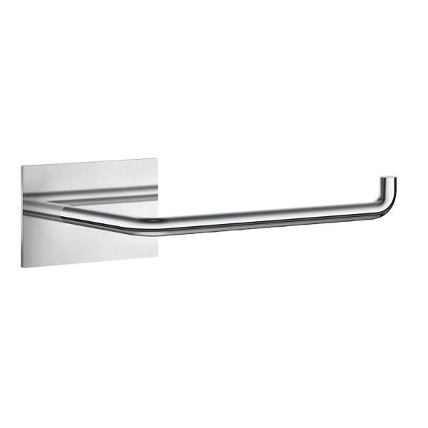 Chromed stainless steel toilet roll holder