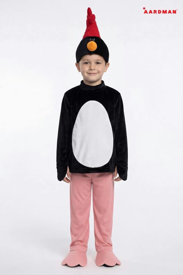 Vanilla Underground Wallace And Gromit Unisex Kids Black Feathers McGraw 2 Piece Costume
