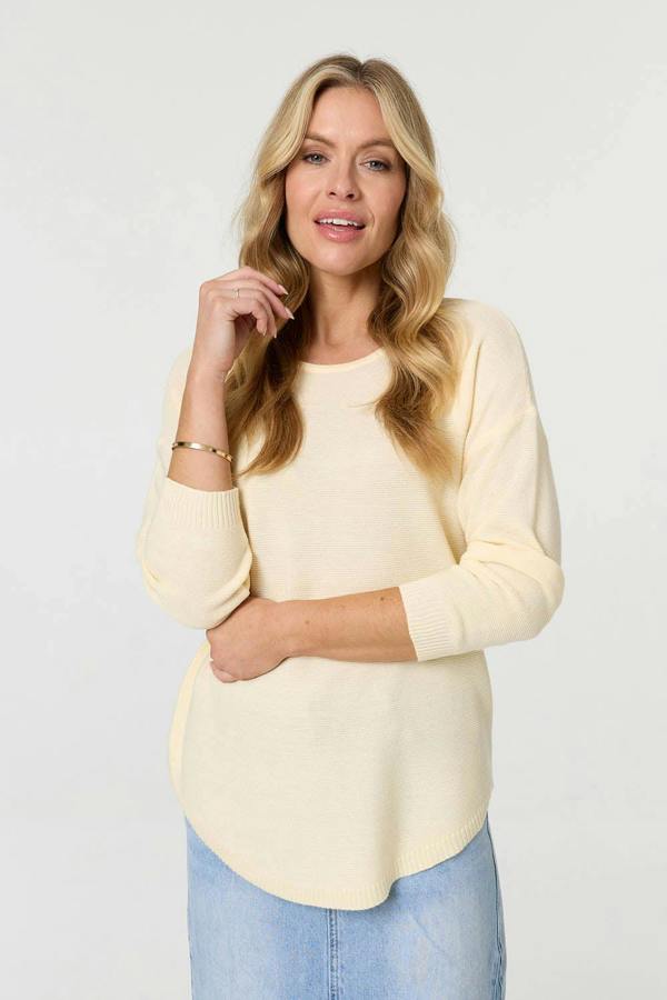 Yellow | Textured Batwing Long Sleeve Jumper
