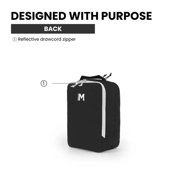 CabinZero Classic Clean Dirty Packing Cube M, Two Compartments and Mesh Window, Clamshell Opening