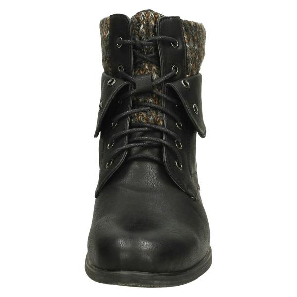 Spot On Ladies Spot On Mid Heel Lace Up Ankle Boots