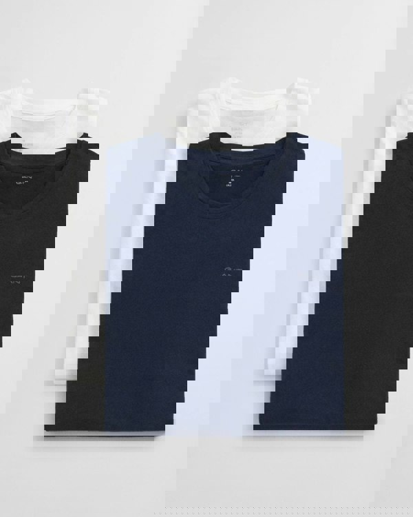 GANT 2-Pack Mens Crew Neck T-Shirts - 109 Navy/White