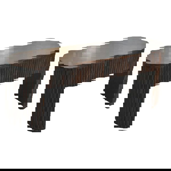 Artisan Furniture Solid Wood Velvet Mocha Fluted Bench