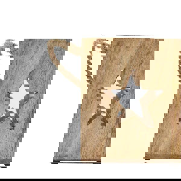 Hill Interiors Wooden Star Tealight Holder - Brown - 